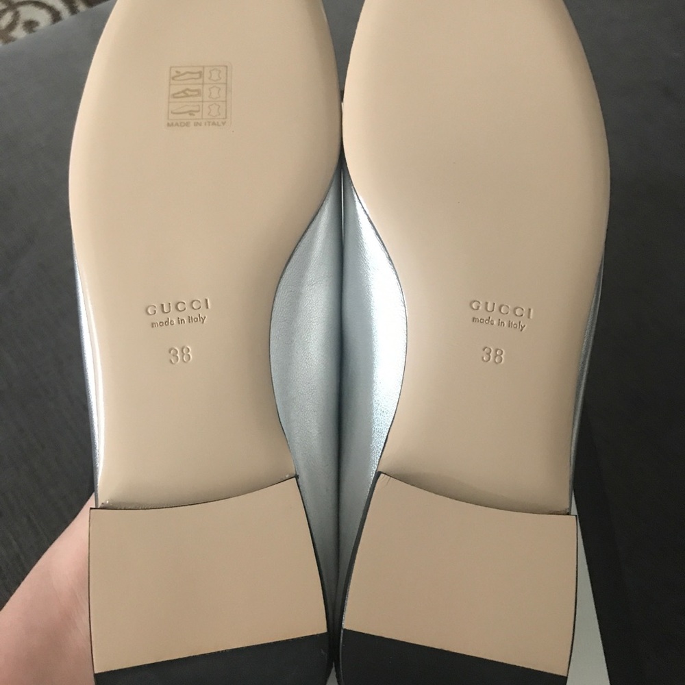 NIB Gucci Metallic Crystal Square G Loafers 38 - Picture 12 of 16